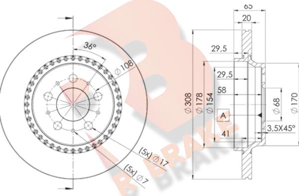 R Brake 78RBD17302 - Əyləc Diski furqanavto.az