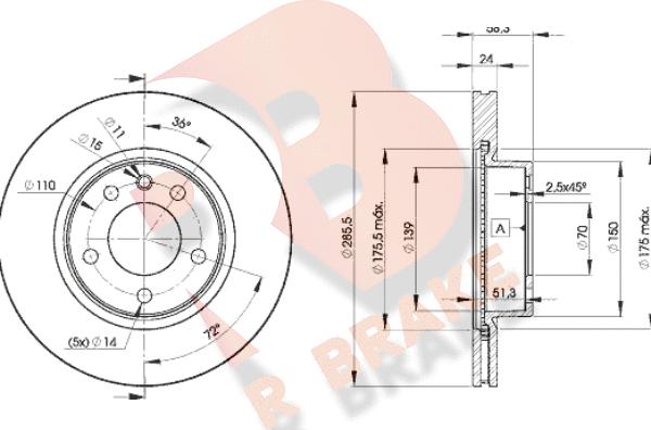 R Brake 78RBD29054 - Əyləc Diski furqanavto.az