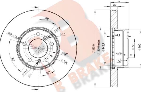 R Brake 78RBD29895 - Əyləc Diski furqanavto.az