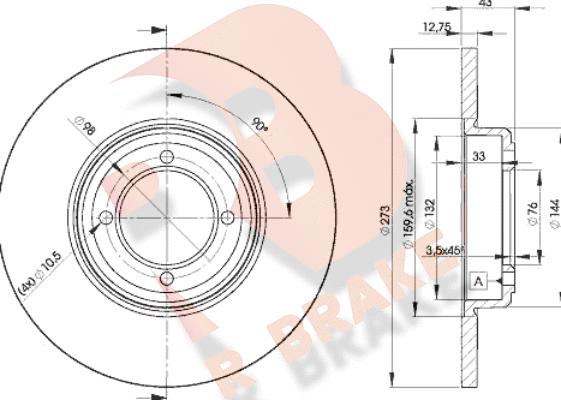 R Brake 78RBD24642 - Əyləc Diski furqanavto.az