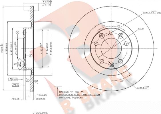 R Brake 78RBD24614 - Əyləc Diski furqanavto.az