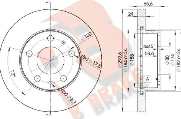 R Brake 78RBD24682 - Əyləc Diski furqanavto.az