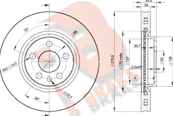 R Brake 78RBD24620 - Əyləc Diski furqanavto.az