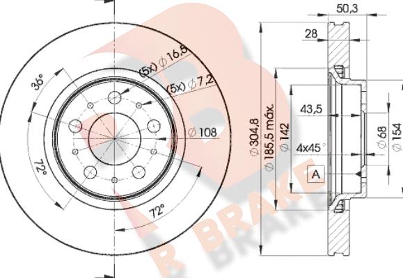 R Brake 78RBD24045 - Əyləc Diski furqanavto.az