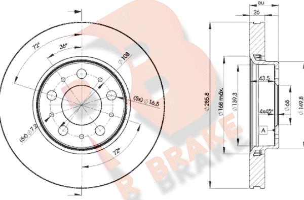 R Brake 78RBD24046 - Əyləc Diski furqanavto.az