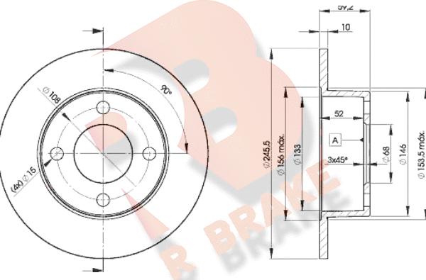 R Brake 78RBD24010 - Əyləc Diski furqanavto.az