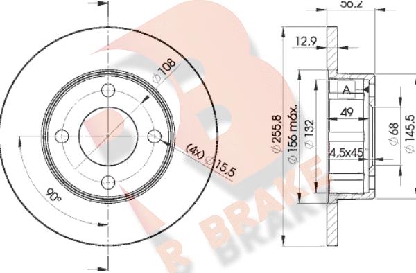 R Brake 78RBD24012 - Əyləc Diski furqanavto.az