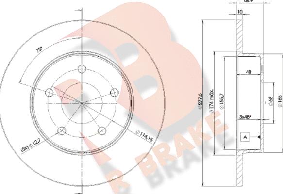 R Brake 78RBD24101 - Əyləc Diski furqanavto.az