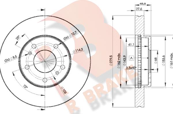 R Brake 78RBD24103 - Əyləc Diski furqanavto.az