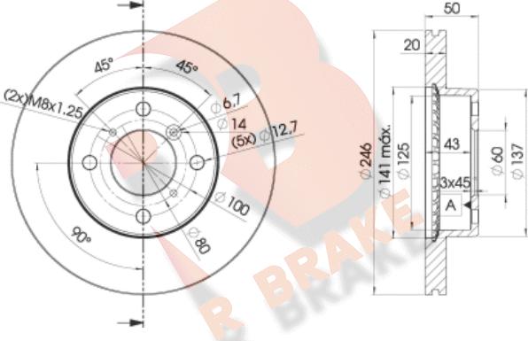 R Brake 78RBD24801 - Əyləc Diski furqanavto.az