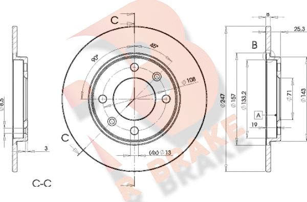 R Brake 78RBD24247 - Əyləc Diski furqanavto.az