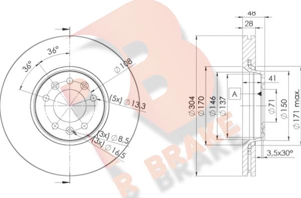 R Brake 78RBD24755 - Əyləc Diski furqanavto.az