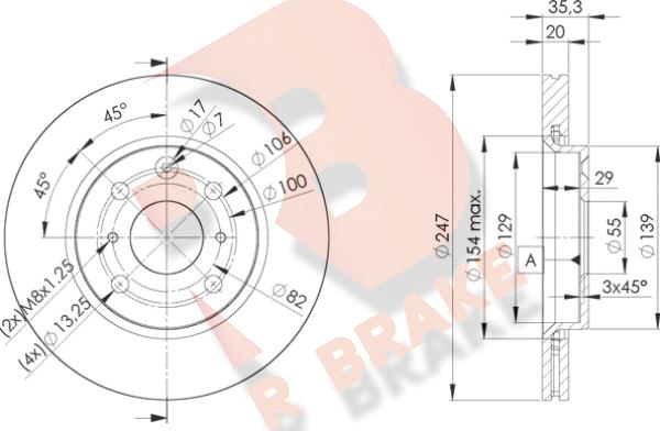 R Brake 78RBD24700 - Əyləc Diski furqanavto.az