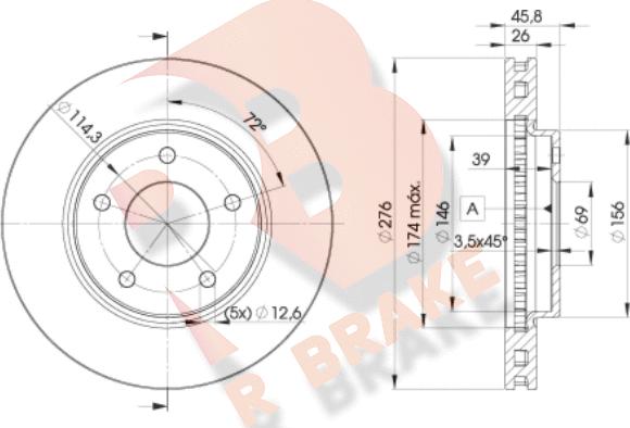 R Brake 78RBD25923 - Əyləc Diski furqanavto.az