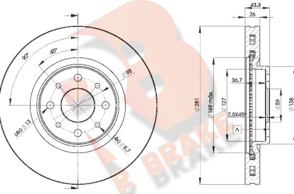 R Brake 78RBD25546 - Əyləc Diski furqanavto.az