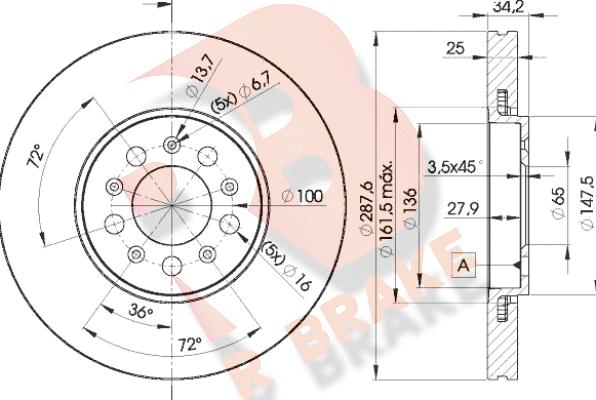 R Brake 78RBD25604 - Əyləc Diski furqanavto.az