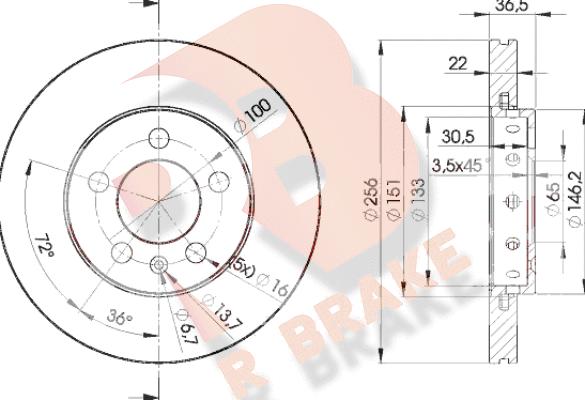 R Brake 78RBD25602 - Əyləc Diski furqanavto.az