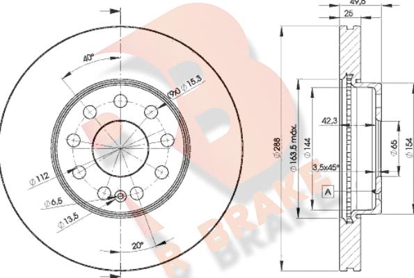 R Brake 78RBD25615 - Əyləc Diski furqanavto.az