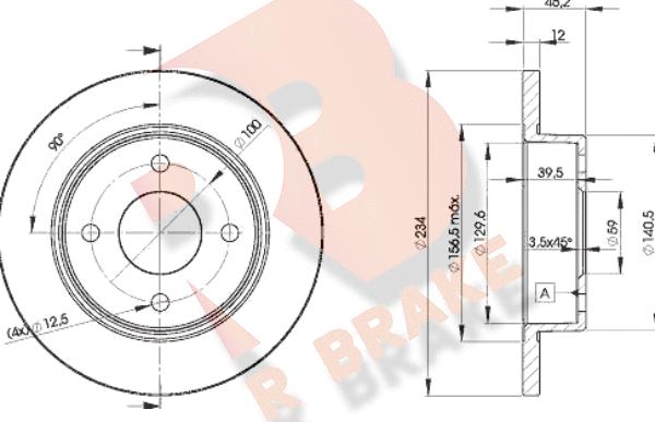 R Brake 78RBD25001 - Əyləc Diski furqanavto.az