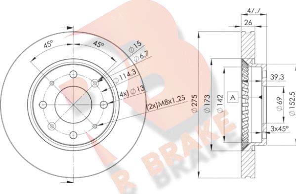 R Brake 78RBD25002 - Əyləc Diski furqanavto.az