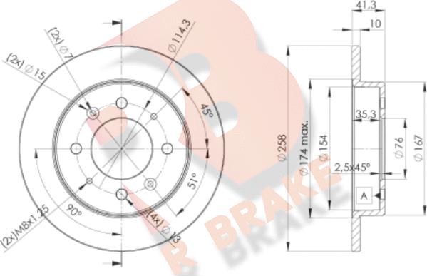 R Brake 78RBD25020 - Əyləc Diski furqanavto.az