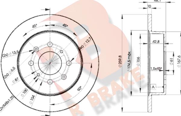 R Brake 78RBD25106 - Əyləc Diski furqanavto.az