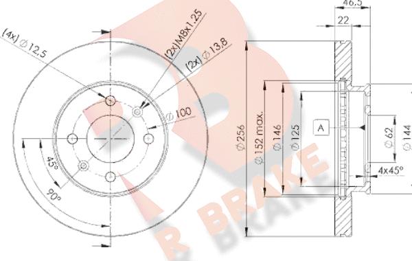 R Brake 78RBD25101 - Əyləc Diski furqanavto.az