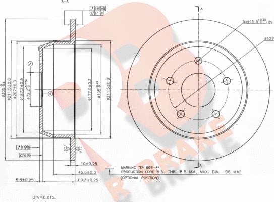 R Brake 78RBD25118 - Əyləc Diski furqanavto.az