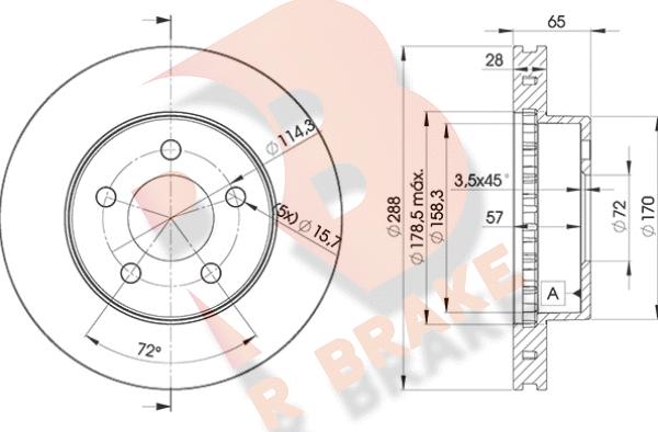 R Brake 78RBD25121 - Əyləc Diski furqanavto.az