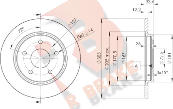 R Brake 78RBD25173 - Əyləc Diski furqanavto.az