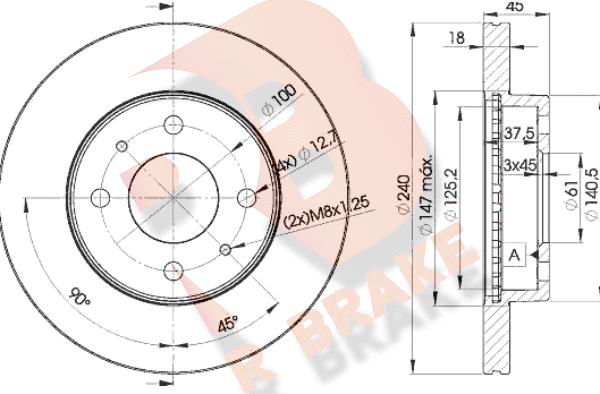 R Brake 78RBD25800 - Əyləc Diski furqanavto.az