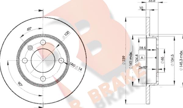 R Brake 78RBD25304 - Əyləc Diski furqanavto.az