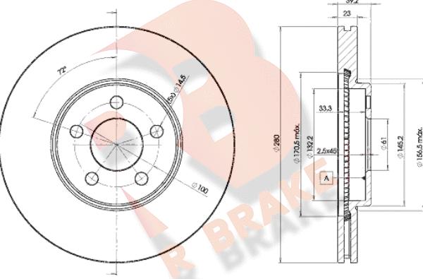 R Brake 78RBD25300 - Əyləc Diski furqanavto.az