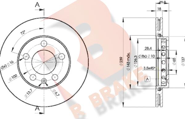 R Brake 78RBD25308 - Əyləc Diski furqanavto.az