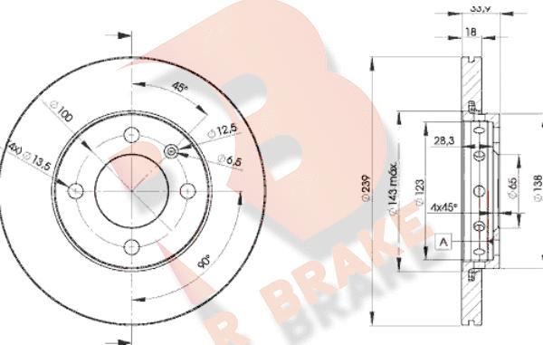 R Brake 78RBD25303 - Əyləc Diski furqanavto.az