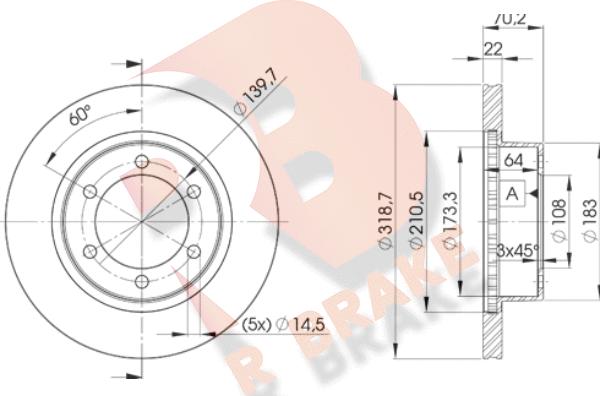 R Brake 78RBD25210 - Əyləc Diski furqanavto.az