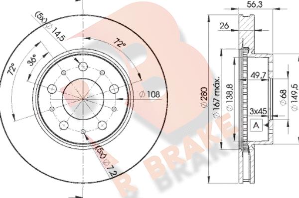 R Brake 78RBD26567 - Əyləc Diski furqanavto.az