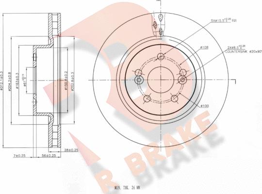 R Brake 78RBD26573 - Əyləc Diski furqanavto.az