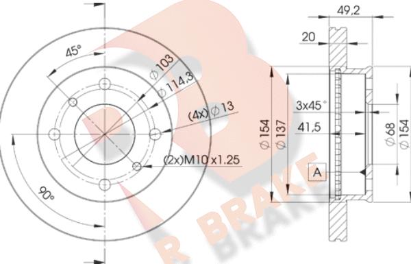 R Brake 78RBD26001 - Əyləc Diski furqanavto.az