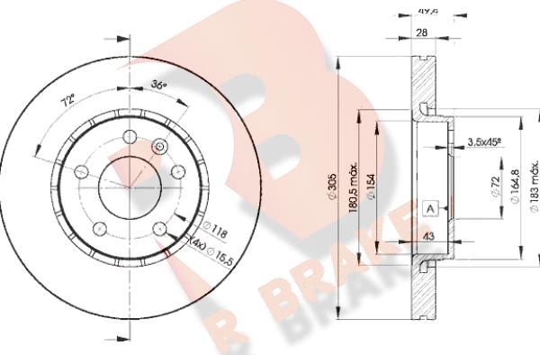 R Brake 78RBD26845 - Əyləc Diski furqanavto.az