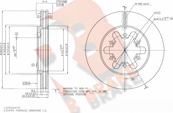 R Brake 78RBD26744 - Əyləc Diski furqanavto.az