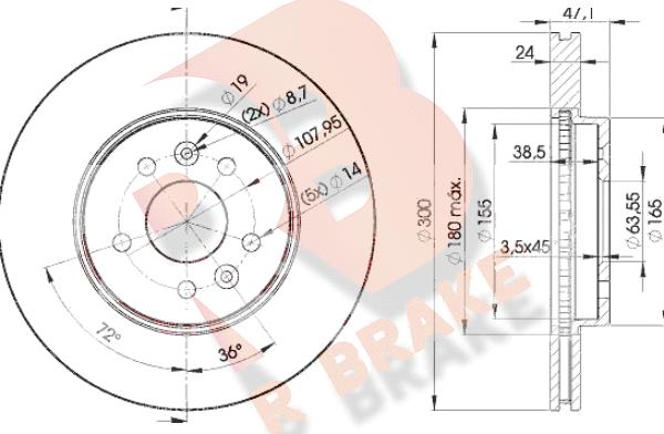 R Brake 78RBD26767 - Əyləc Diski furqanavto.az