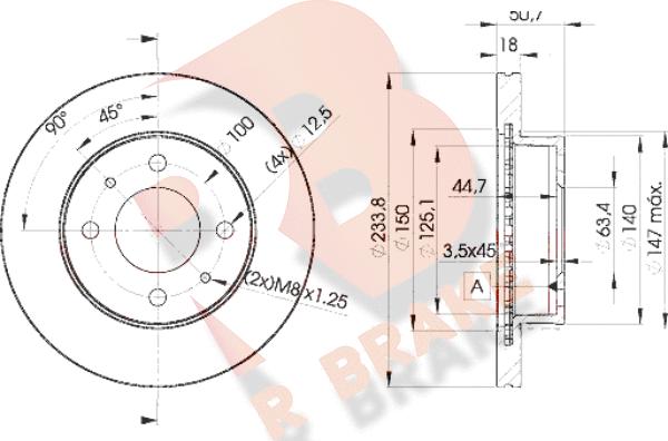 R Brake 78RBD20550 - Əyləc Diski furqanavto.az