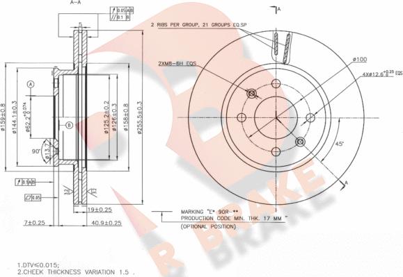 R Brake 78RBD20560 - Əyləc Diski furqanavto.az