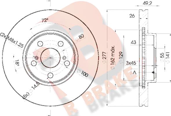 R Brake 78RBD20504 - Əyləc Diski furqanavto.az