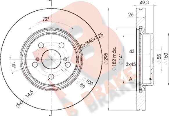 R Brake 78RBD20505 - Əyləc Diski furqanavto.az