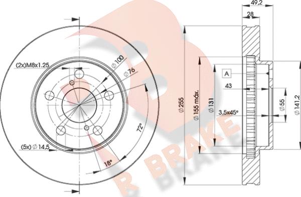 R Brake 78RBD20501 - Əyləc Diski furqanavto.az