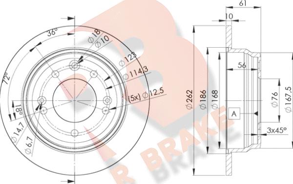 R Brake 78RBD20581 - Əyləc Diski furqanavto.az