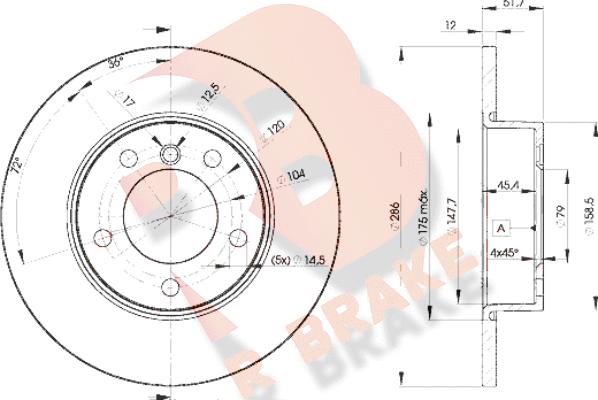 R Brake 78RBD20673 - Əyləc Diski furqanavto.az