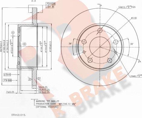 R Brake 78RBD20020 - Əyləc Diski furqanavto.az